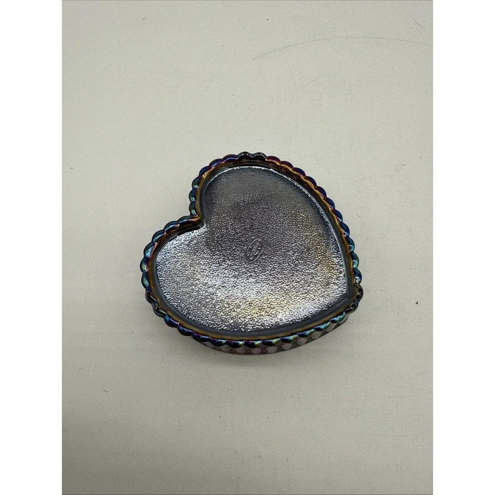 Vintage Fenton Carnival Glass Heart Shaped Candy Dish No Lid Approx 4